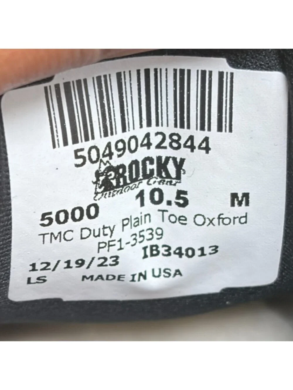 Rocky TMC 5000 Mens Size 10.5 Black Leather Slip-Resistant Oxford Work Shoes